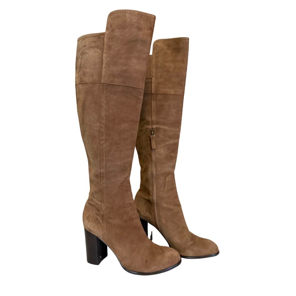 Pour La Victoire Suede Tall Boots 10M Brown Boho Minimalist Chic Leather Brazil
